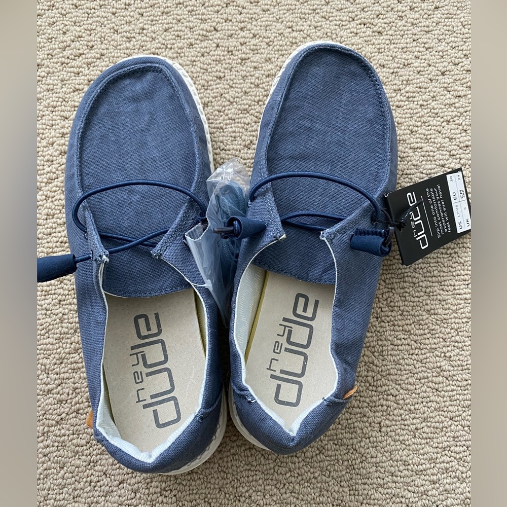 Hey Dude shoes, NWT, women’s size 7, navy blue